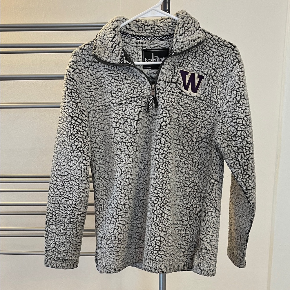 Gray Sherpa University of Washington UW quarter zip